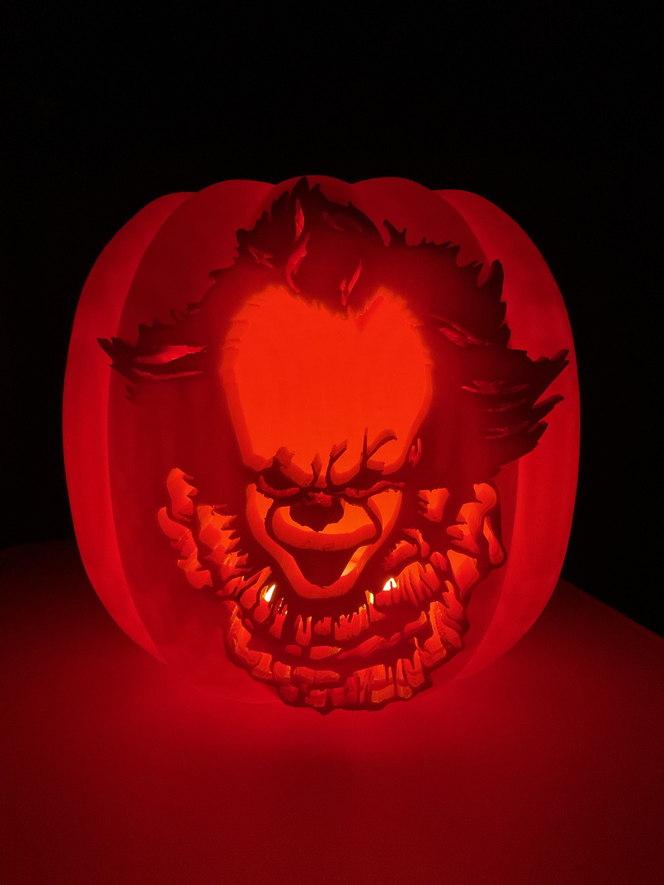 Pennywise Jack-o’-Lantern | Horror Halloween Decoration with LED Candle