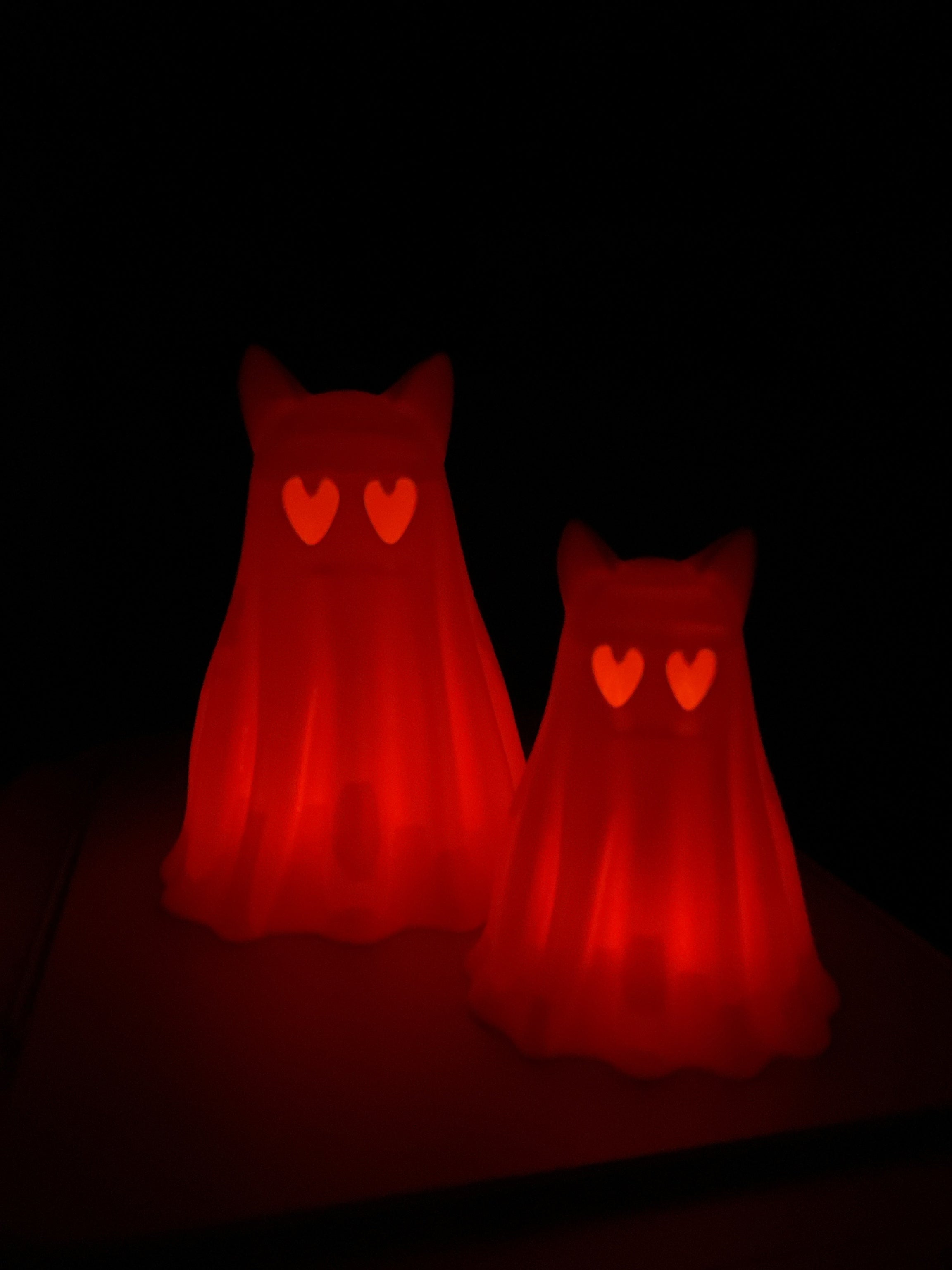 Ghost Cat Lanterns | Horror Halloween Decoration with LED Candle